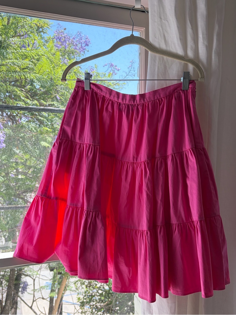 Cynthia Rowley Hot Pink Tiered Skirt